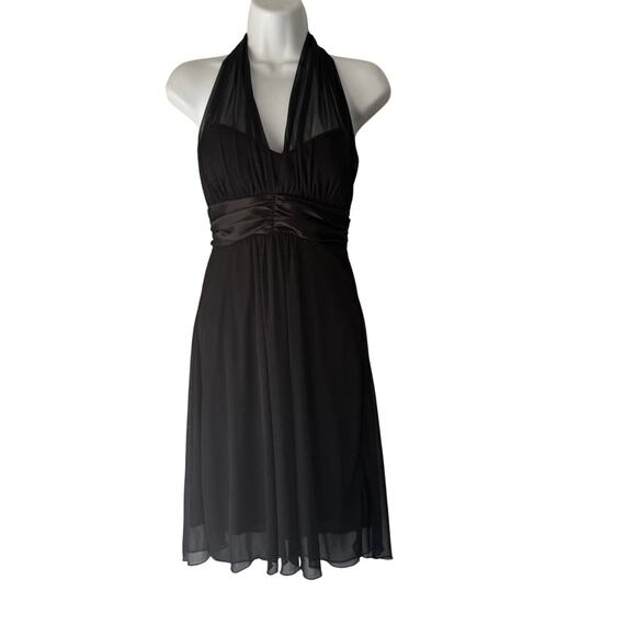 Speechless Black Halter Dress S Sheer Waist Tie Y2K Fairy Grunge Prom Whimsigoth - Picture 1 of 7